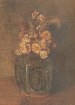 Ginger Jar filled with chrysanthemums (nn04)